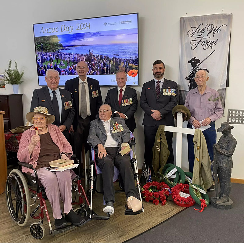 Anzac Day 2024 gathering at Anam Cara Aged Care Home, in Brisbane